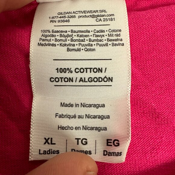 Gildan Ultra Cotton Pink T Shirt XL Route 66 Parrot Head Club Graphic Ladies Fit - Picture 6 of 6